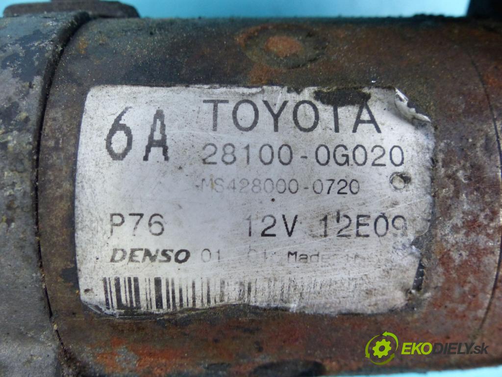 Toyota Avensis I T22 1997-2003 2.0 D4D 110 HP manual 81 kW 1995 cm3 5- štartér 28100-0G020 (Štartéry)
