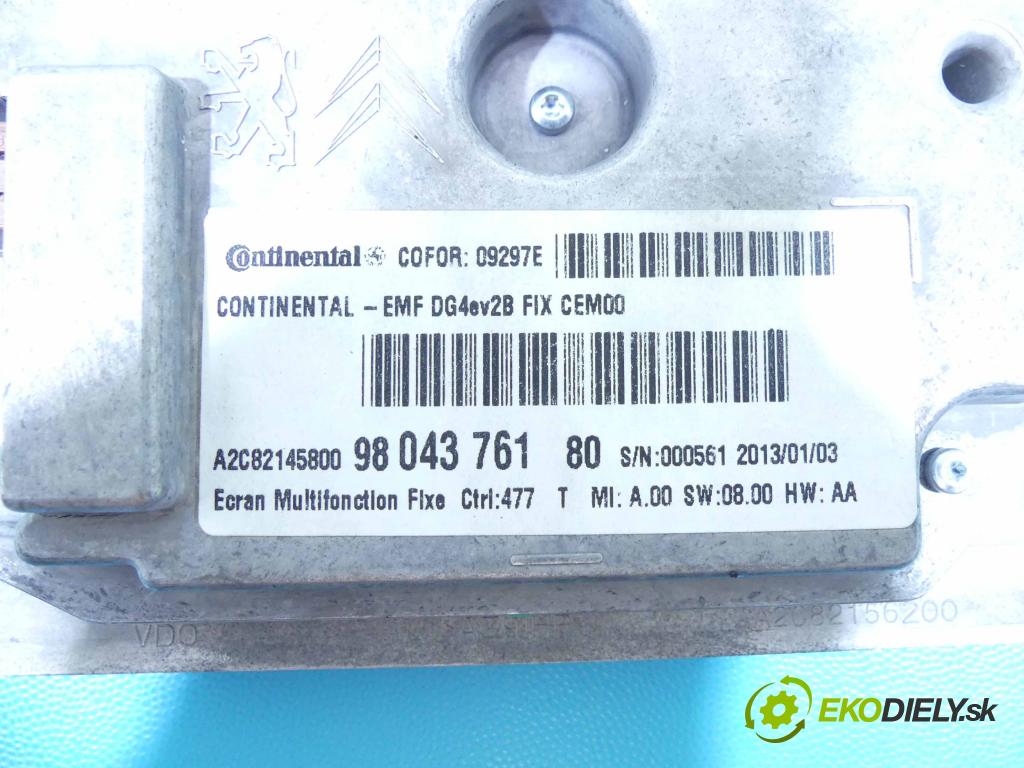 Peugeot 508 2010-2018 2.0 hdi 163 HP automatic 120 kW 1997 cm3 4- Zobrazit: 9804376180 (Prístrojové dosky, displeje)