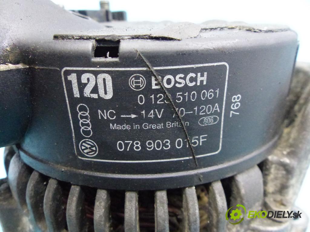Audi A6 C5 1997-2004 2.4 V6 165 hp manual 121 kW 2393 cm3 4- Alternator 0123510061 (Alternátory)