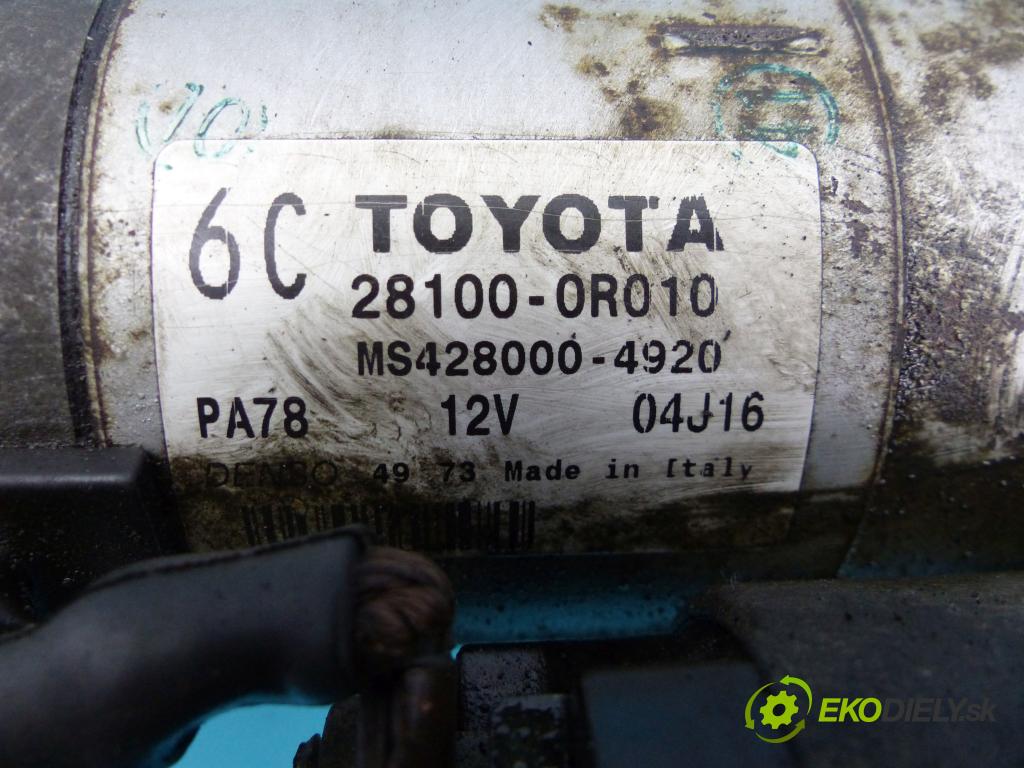 Toyota Auris I 2006-2013 2.0 D4D 126 HP manual 93 kW 1998 cm3 5- štartér 28100-0R010 (Štartéry)