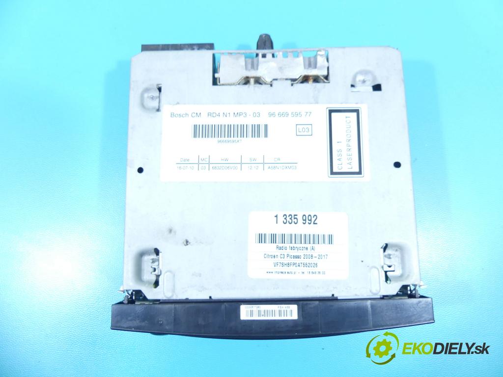 Citroen C3 Picasso 2008-2017 1.4 16V 95 HP manual 70 kW 1397 cm3 5- Radio originál 9666959577