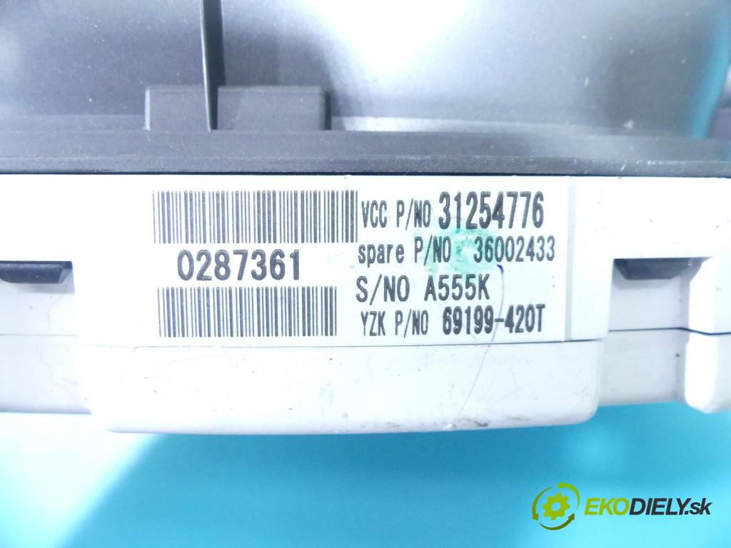 Volvo V50 2.0d 136 HP manual 100 kW 1997 cm3 5- prístrojovka/ budíky 31254776 (Prístrojové dosky, displeje)