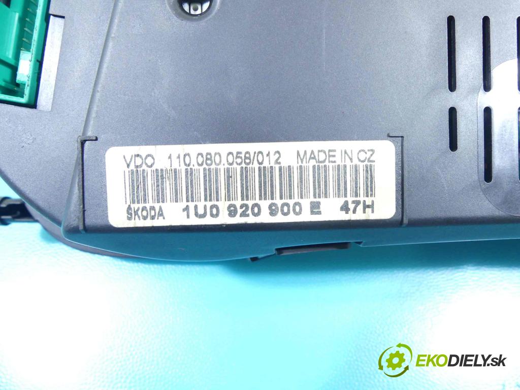 Skoda Octavia I 1996-2010 1.9 sdi 68 HP manual 50 kW 1896 cm3 5- prístrojovka/ budíky 1U0920900E (Prístrojové dosky, displeje)