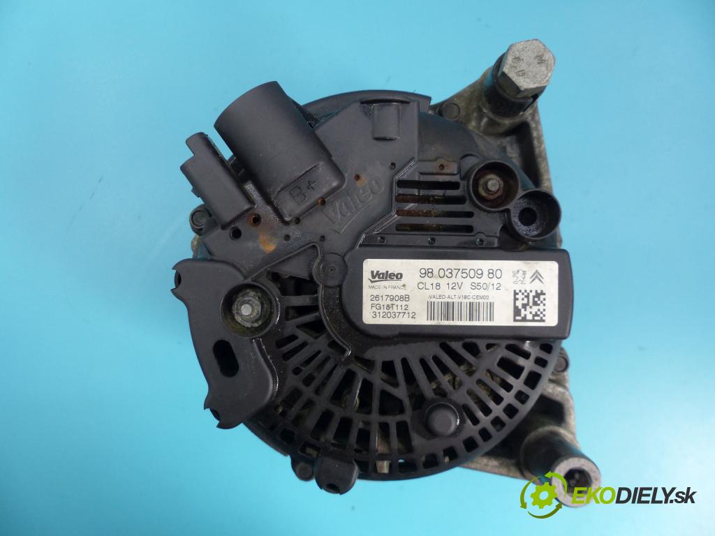 Peugeot 508 2010-2018 2.0 hdi 163 hp automatic 120 kW 1997 cm3 4- Alternator 9803750980 (Alternátory)
