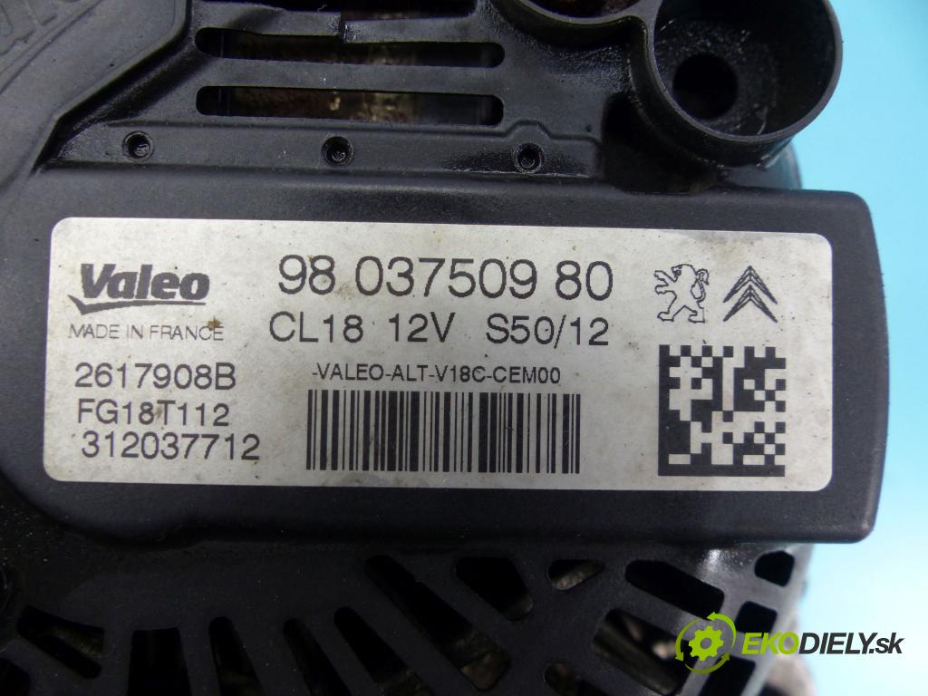 Peugeot 508 2010-2018 2.0 hdi 163 hp automatic 120 kW 1997 cm3 4- Alternator 9803750980 (Alternátory)
