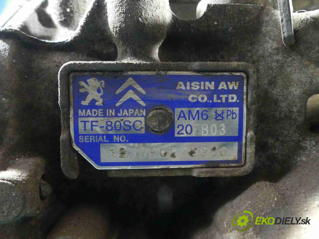 Peugeot 508 2010-2018 2.0 hdi 163 HP automatic 120 kW 1997 cm3 4- prevodovka stupeň,rýchlosť automat 20FB03