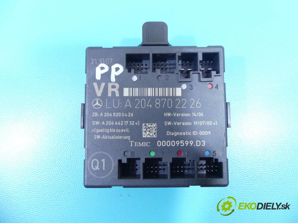 Mercedes C W204 2007-2014 3.0 V6 231 HP automatic 170 kW 2996 cm3 4- modul riadiaca jednotka A2048702226 (Ostatné)