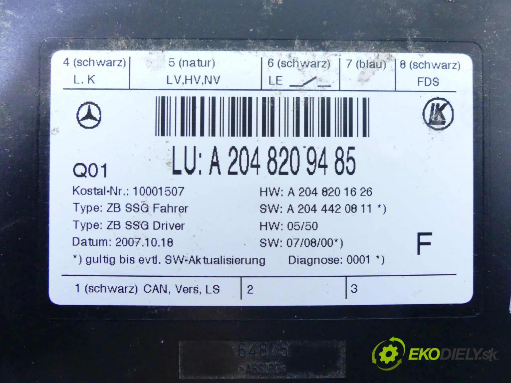 Mercedes C W204 2007-2014 3.0 V6 231 HP automatic 170 kW 2996 cm3 4- modul riadiaca jednotka A2048209485 (Ostatné)