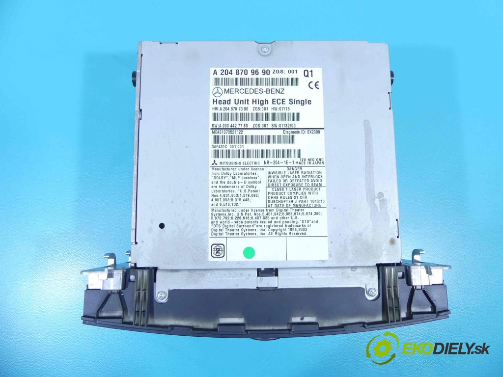 Mercedes C W204 2007-2014 3.0 V6 231 HP automatic 170 kW 2996 cm3 4- Radio originál A2048709690