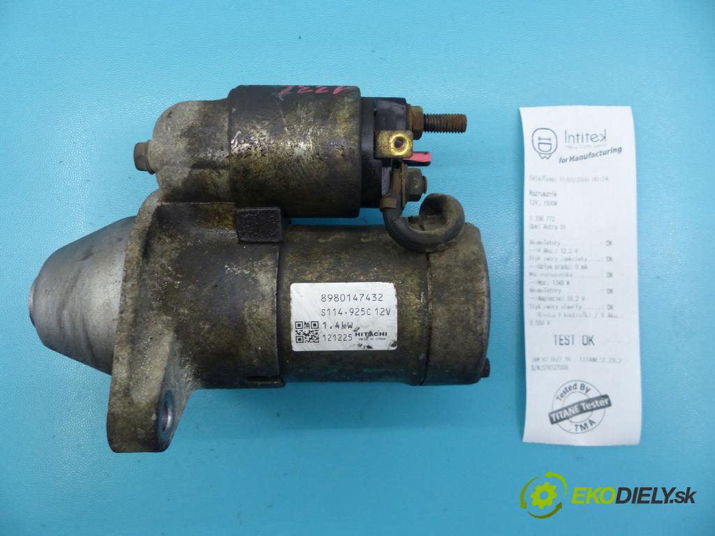 Opel Astra IV 2009-2015 1.7 cdti 110 HP manual 81 kW 1686 cm3 5- štartér 8980147432 (Štartéry)