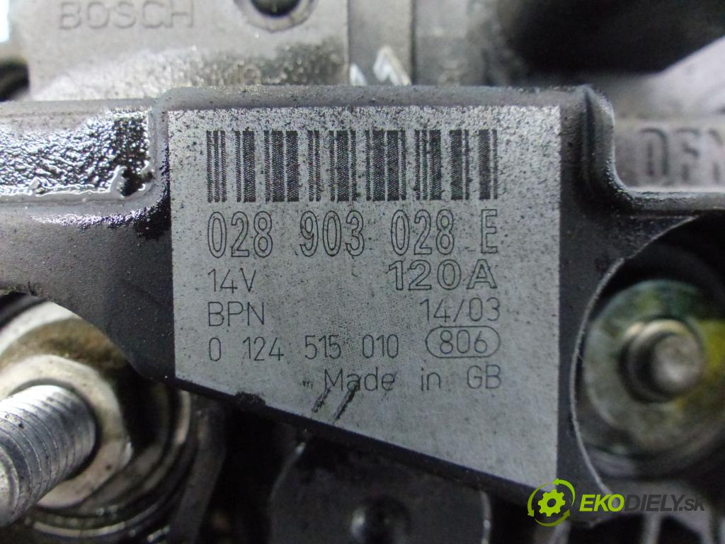 Skoda Fabia I 1999-2007 1.4 tdi 69KM manual 51 kW 1422 cm3 5- Alternator 028903028E (Alternátory)