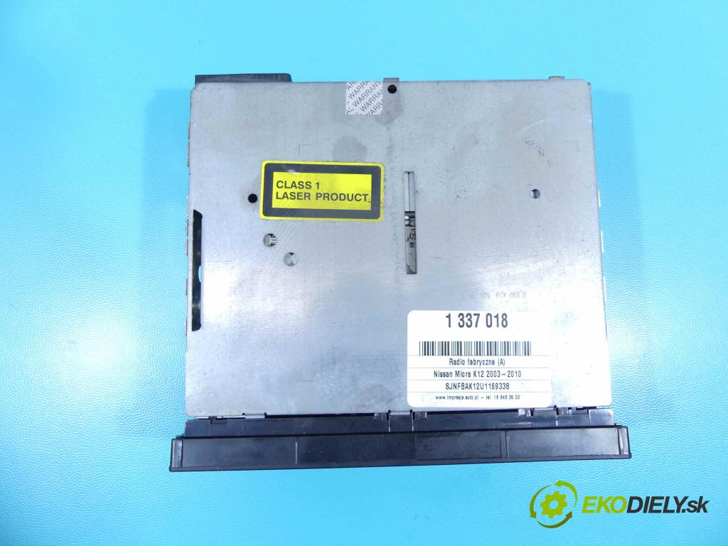 Nissan Micra K12 2003-2010 1.2 16V 65 HP manual 48 kW 1240 cm3 5- Radio originál 7643349318