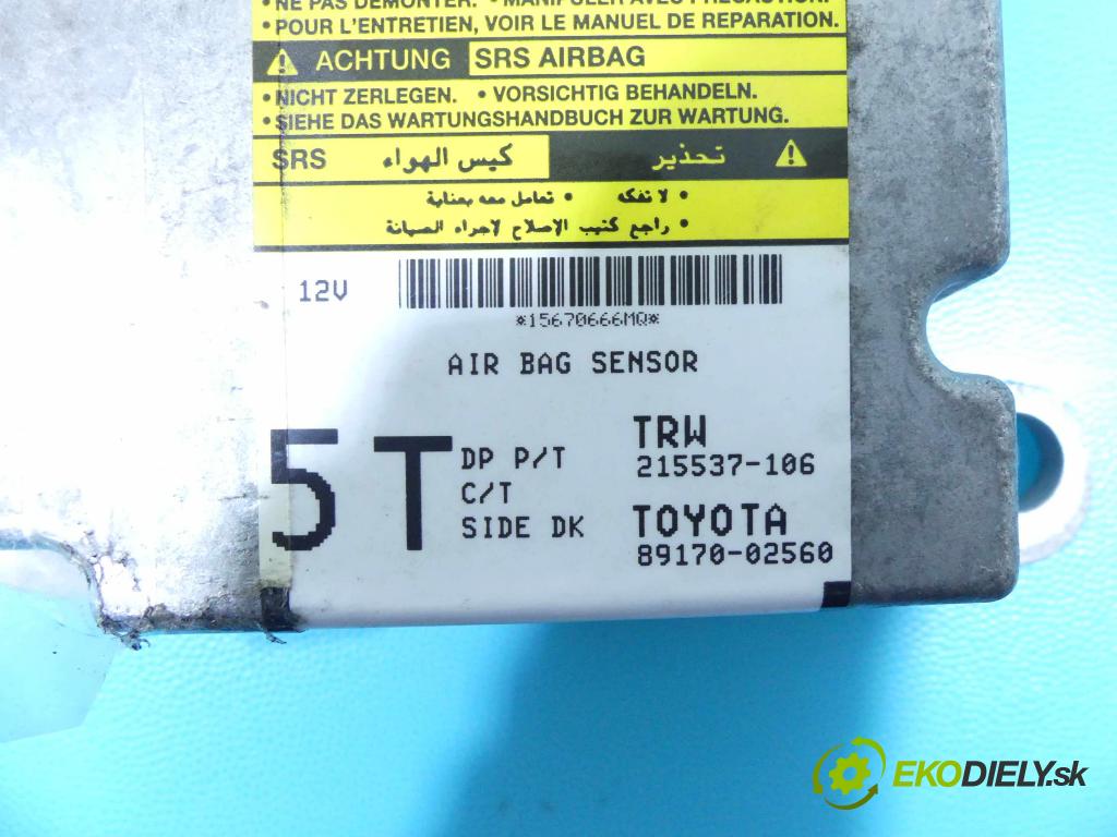 Toyota Auris I 2006-2013 2.0 D4D 126 hp manual 93 kW 1998 cm3 5- modul řídící jednotka 89170-02560 (Ostatní)