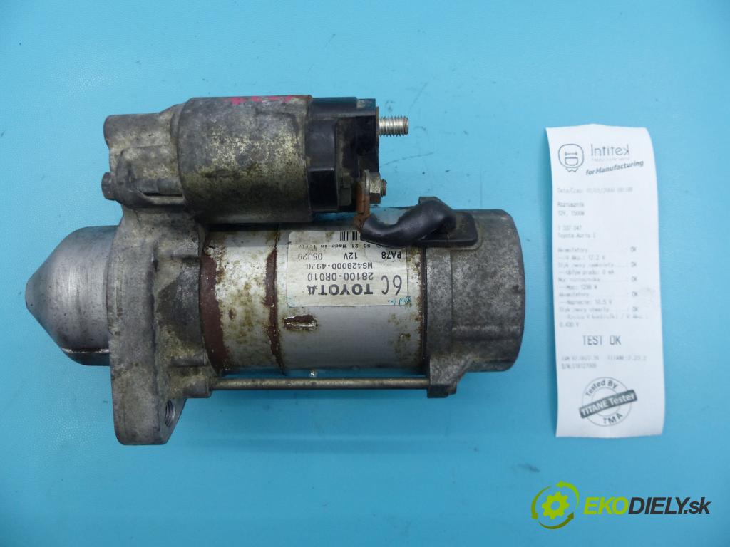 Toyota Auris I 2006-2013 2.0 D4D 126 HP manual 93 kW 1998 cm3 5- štartér 2810-0R010 (Štartéry)