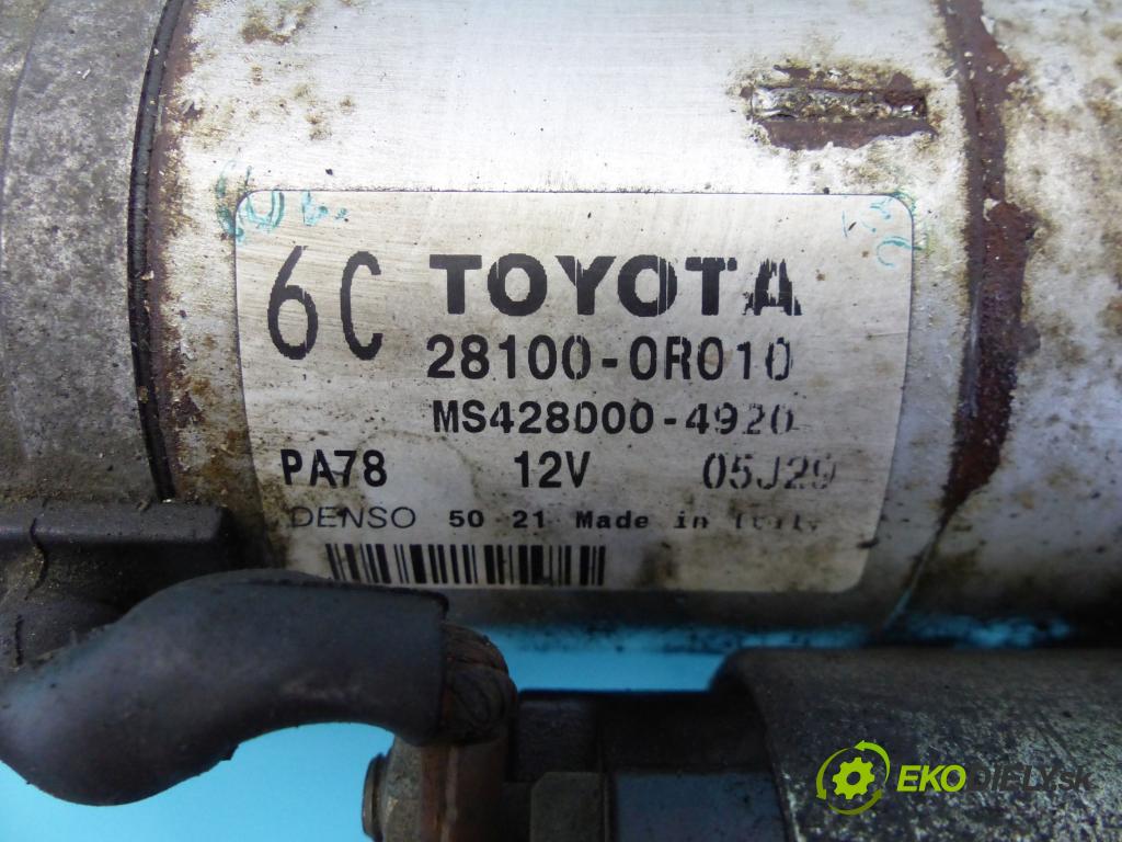 Toyota Auris I 2006-2013 2.0 D4D 126 HP manual 93 kW 1998 cm3 5- štartér 2810-0R010 (Štartéry)
