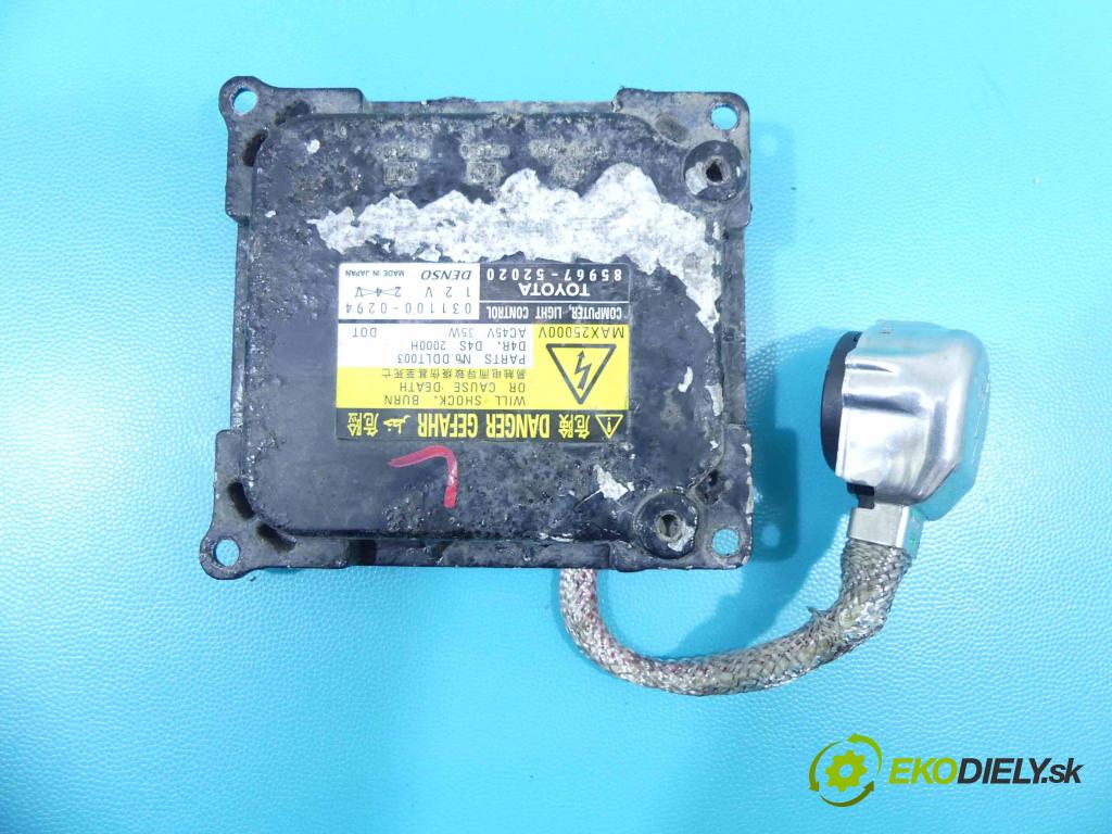 Toyota Auris I 2006-2013 2.0 D4D 126 HP manual 93 kW 1998 cm3 5- střídač: xenon 85967-52020 (Riadiace jednotky xenónu)