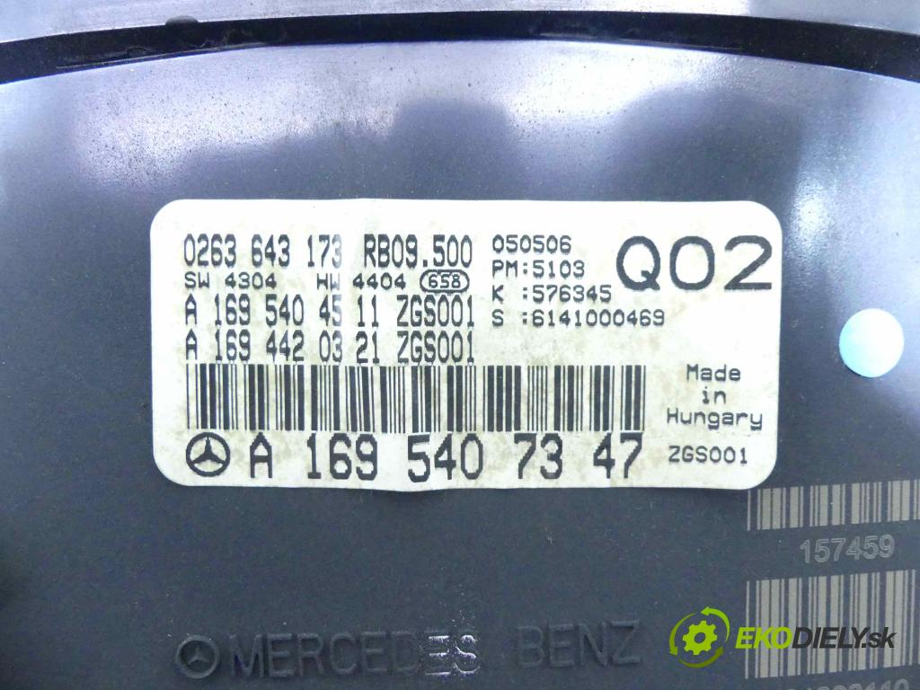 Mercedes B W245 2005-2011 1.7 116 HP automatic 85 kW 1699 cm3 5- prístrojovka/ budíky A1695407347 (Prístrojové dosky, displeje)