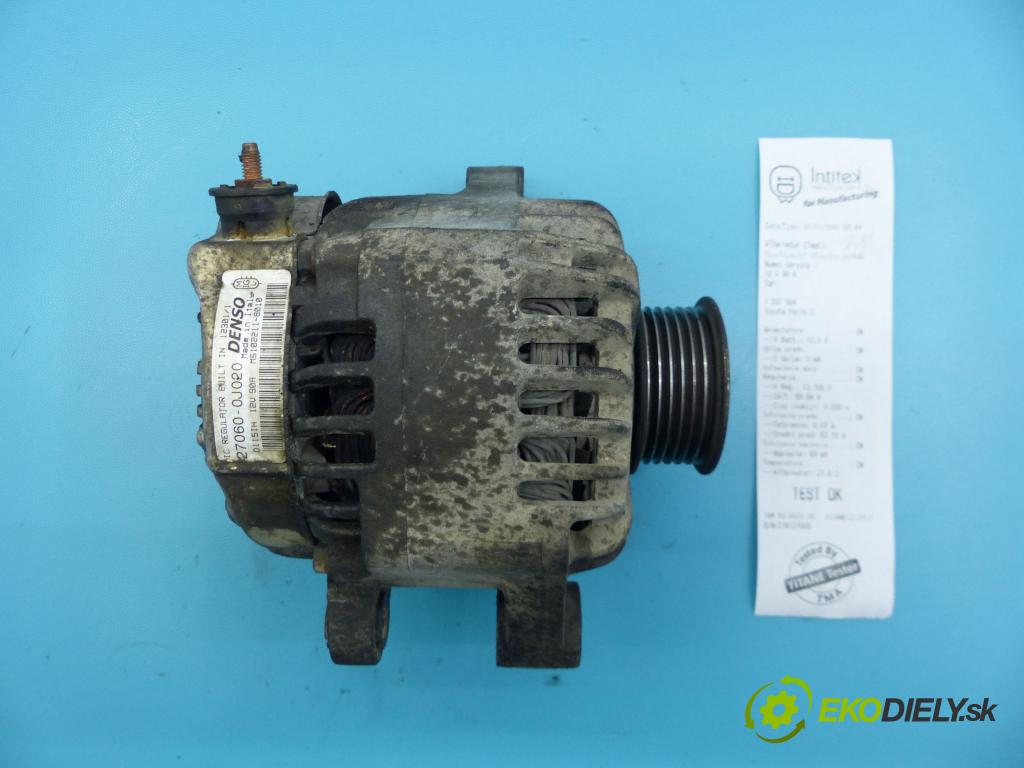 Toyota Yaris I 1999-2005 1.0 vvti 68 hp manual 50 kW 998 cm3 5- Alternator 27060-0J020 (Alternátory)
