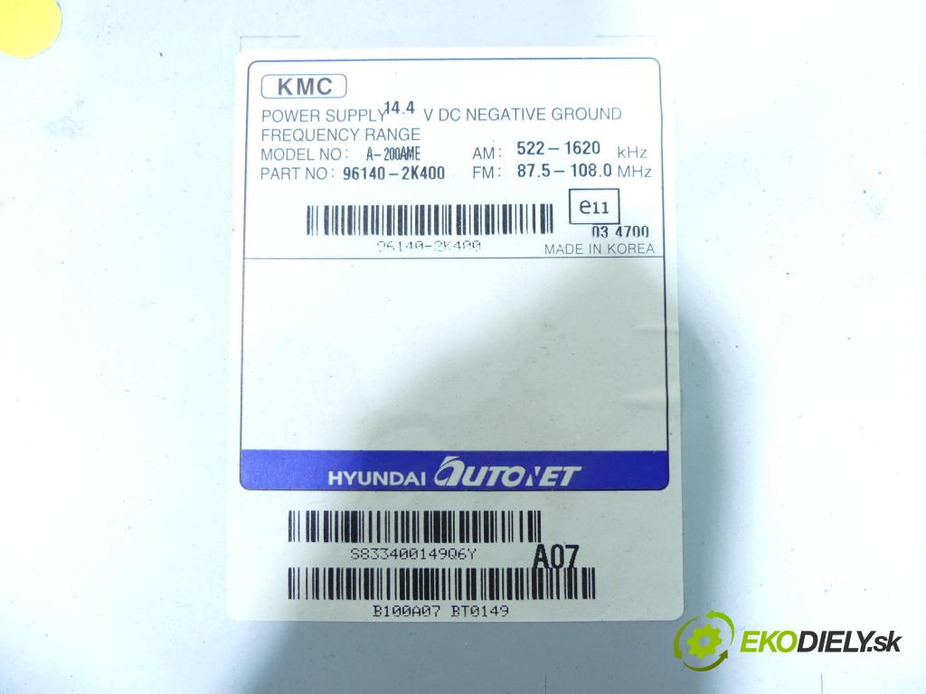 Kia Soul I 2008-2013 1.6 crdi 128 HP manual 94 kW 1582 cm3 5- Radio originál 96140-2K400