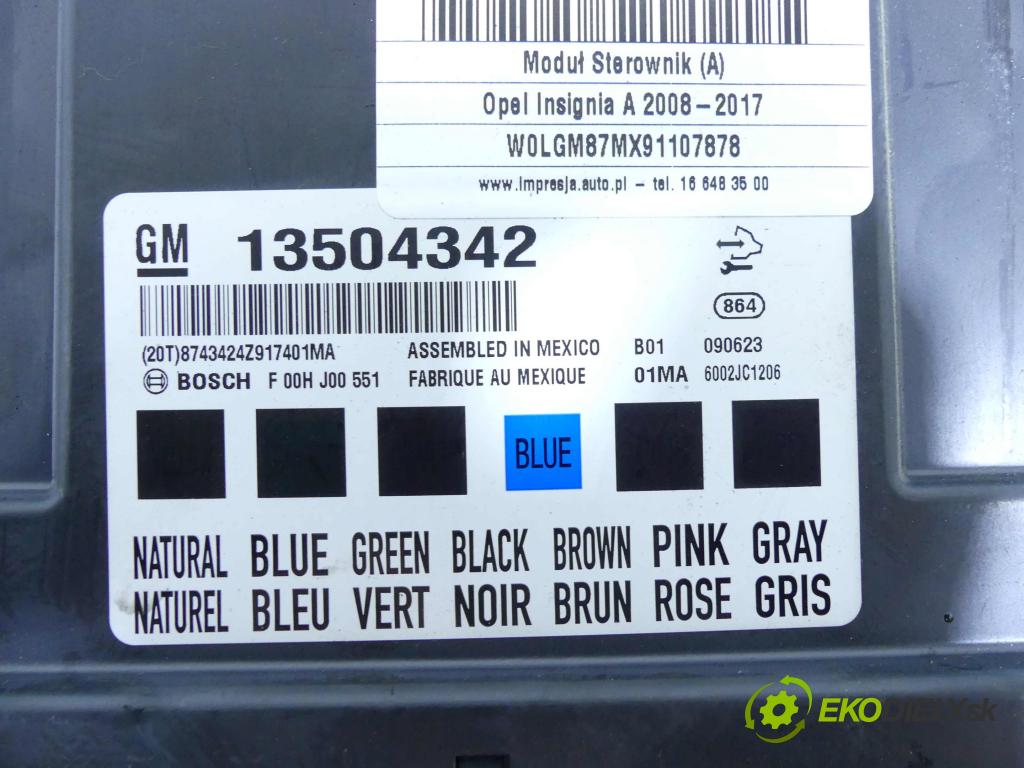 Opel Insignia A 2008-2017 2.0 cdti 160 HP automatic 118 kW 1956 cm3 5- modul riadiaca jednotka 13504342 (Ostatné)