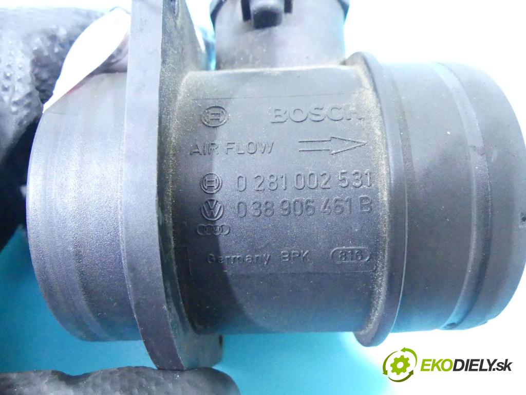 Vw Passat B6 2005-2010 1.9 tdi 105 HP manual 77 kW 1896 cm3 5- průtokoměr: 0281002531 (Váhy vzduchu)