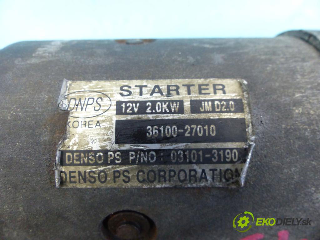 Kia Carens III  2006-2013 2.0 crdi 140 HP manual 103 kW 1991 cm3 5- štartér 36100-27010 (Štartéry)