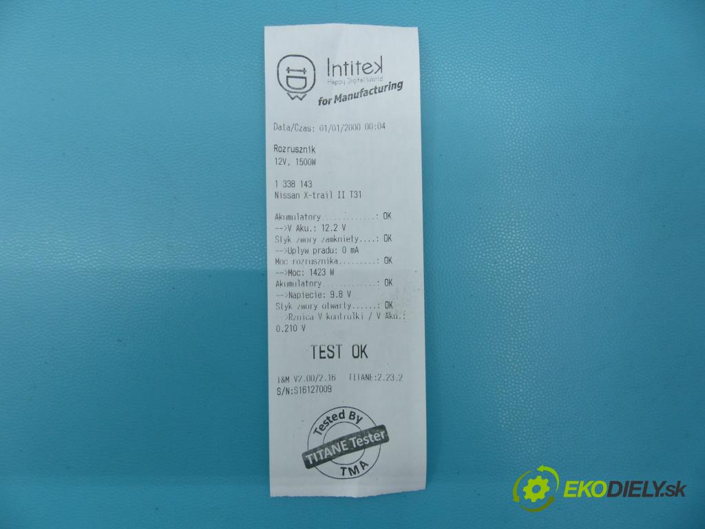 Nissan X-trail II T31 2008-2013 2.0 dci 150 HP manual 110 kW 1995 cm3 5- štartér  (Štartéry)