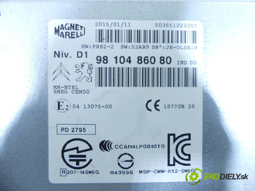 Citroen C4 Grand Picasso II 2013-2022 1.6 THP 156 HP manual 115 kW 1598 cm3 5- Radio originál 9810486080