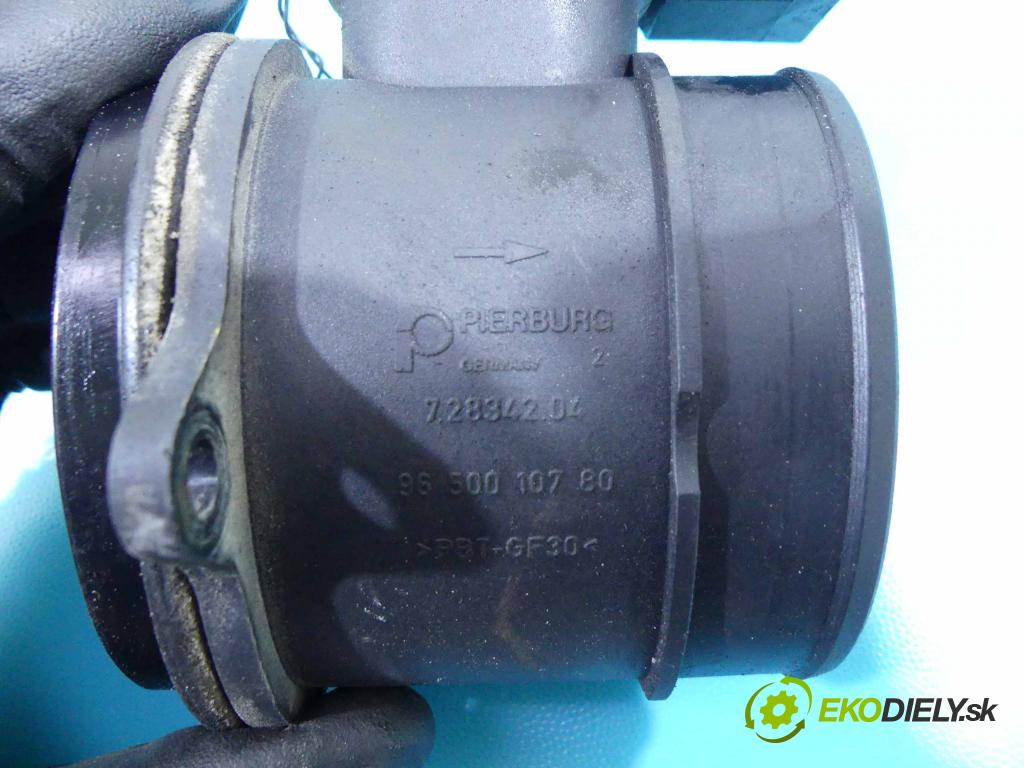 Citroen C4 I 2004-2011 1.6 hdi 90 HP manual 66,2 kW 1560 cm3 5- průtokoměr: 9650010780 (Váhy vzduchu)