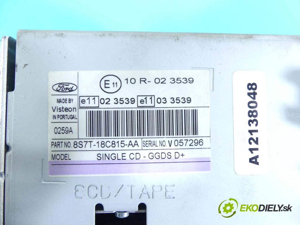 Ford Mondeo Mk4 2007-2014 1.8 tdci 125 HP manual 92 kW 1799 cm3 5- Radio originál 8S7T-18C815-AA