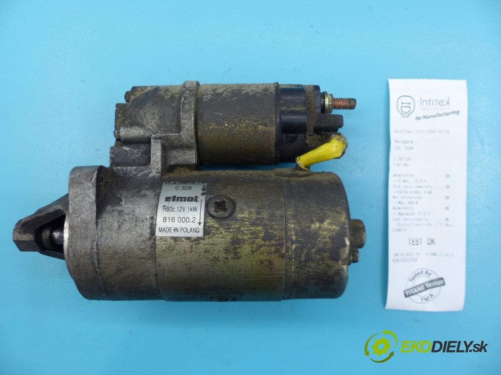 Fiat Uno 0.9 39 HP manual 29 kW 899 cm3 5- štartér 8160002 (Štartéry)