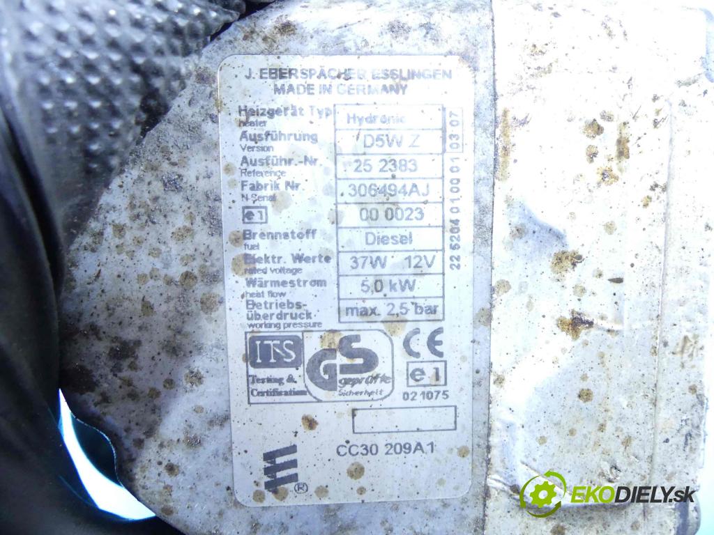 Mazda 5  2005-2010 2.0 citd 143 hp manual 105 kW 1998 cm3 5- Webasto 306494AJ (Webasto ohřívače)