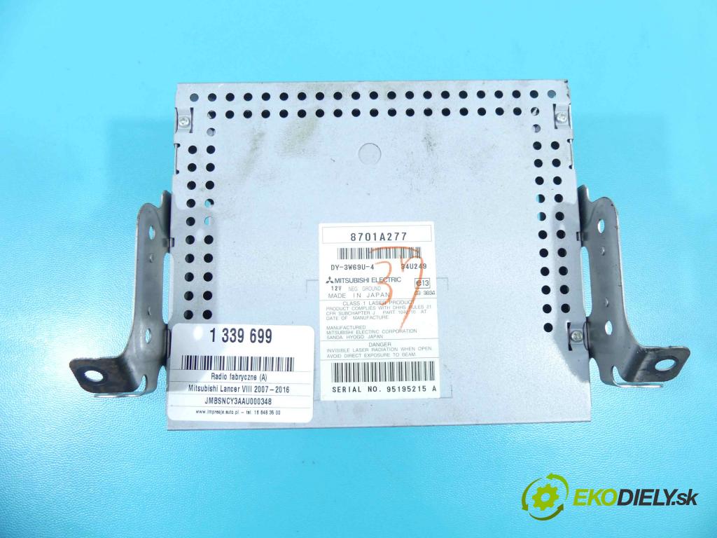 Mitsubishi Lancer VIII 2007-2016 1.8 16V 143 HP manual 105 kW 1798 cm3 4- Radio originál 8701A277