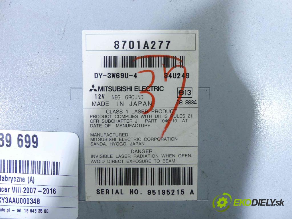 Mitsubishi Lancer VIII 2007-2016 1.8 16V 143 HP manual 105 kW 1798 cm3 4- Radio originál 8701A277