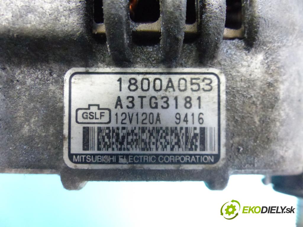 Mitsubishi Lancer VIII 2007-2016 1.8 16V 143 hp manual 105 kW 1798 cm3 4- Alternator 1800A053 (Alternátory)