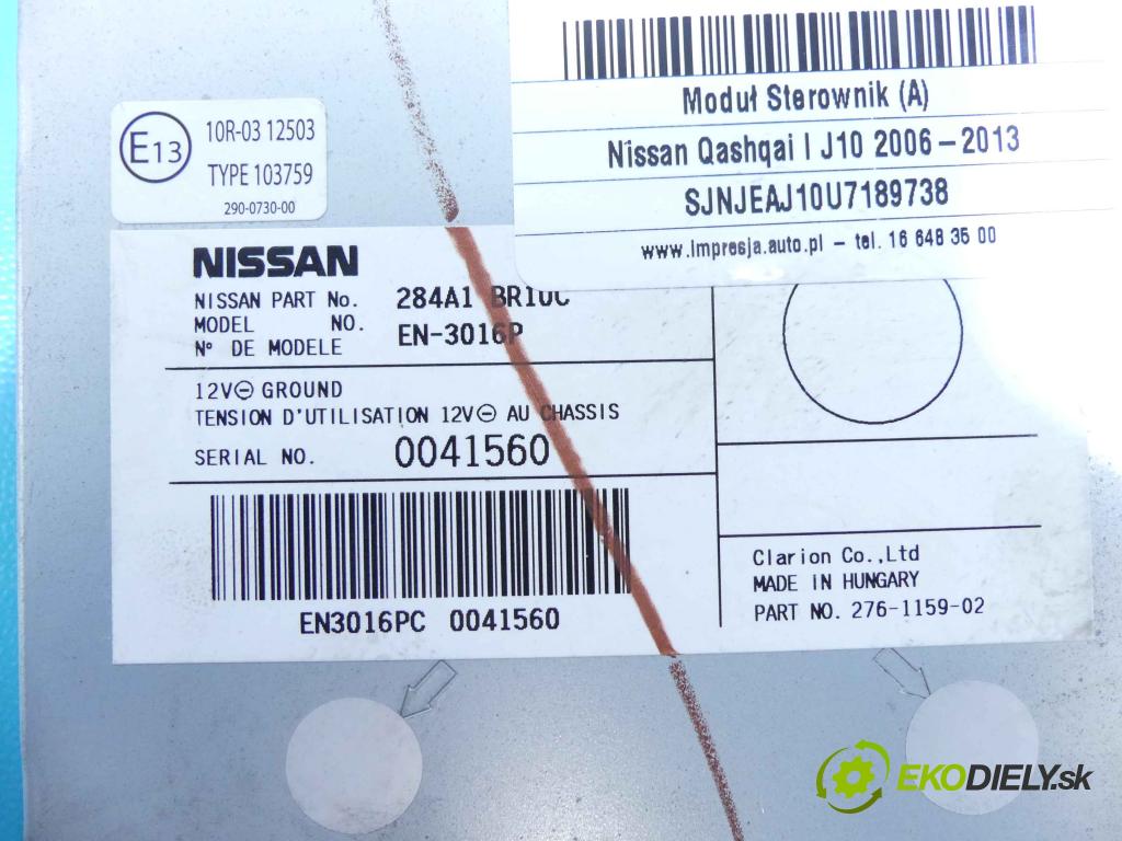 Nissan Qashqai I J10 2006-2013 1.6 dci 131 hp manual 96 kW 1598 cm3 5- modul řídící jednotka 284A1-BR10C (Ostatní)