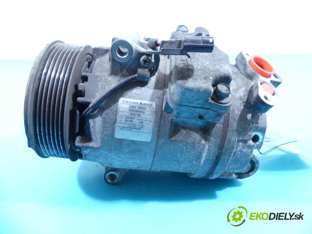 Nissan Qashqai I J10 2006-2013 1.6 dci 131 HP manual 96 kW 1598 cm3 5- čerpadlo klimatizácie 92600-BB60A