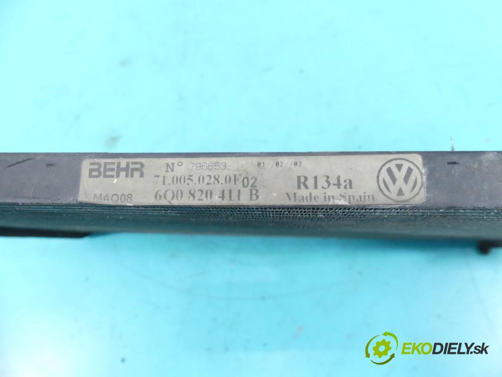 Vw Polo IV 9N 2001-2009 1.4 16V 75 HP manual 55 kW 1390 cm3 5- chladič klimatizácie 6Q0820411B (Chladiče klimatizácie)