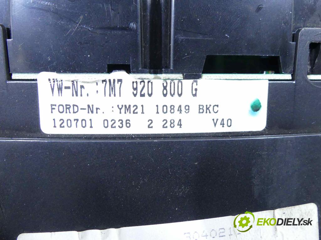 Seat Alhambra I 1996-2010 1.9 tdi 116 HP manual 85 kW 1896 cm3 5- prístrojovka/ budíky 7M7920800G (Prístrojové dosky, displeje)