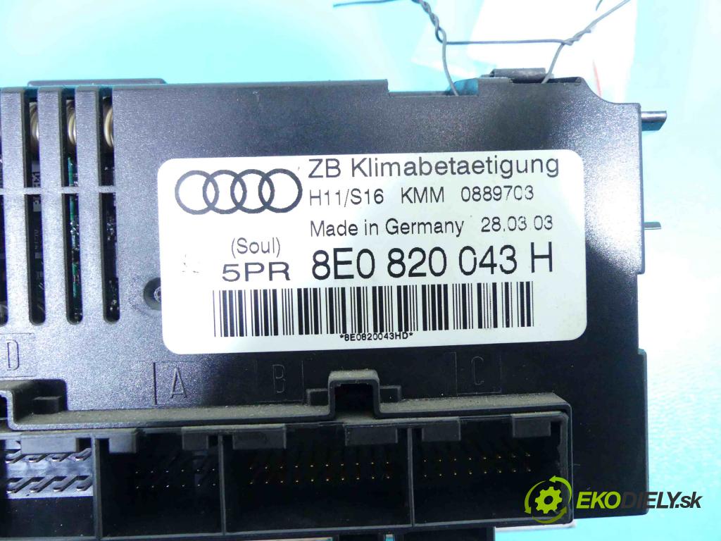 Audi A4 B6 2000-2004 1.9 tdi 131 HP manual 96 kW 1896 cm3 5- panel kúrenia 8E0820043H