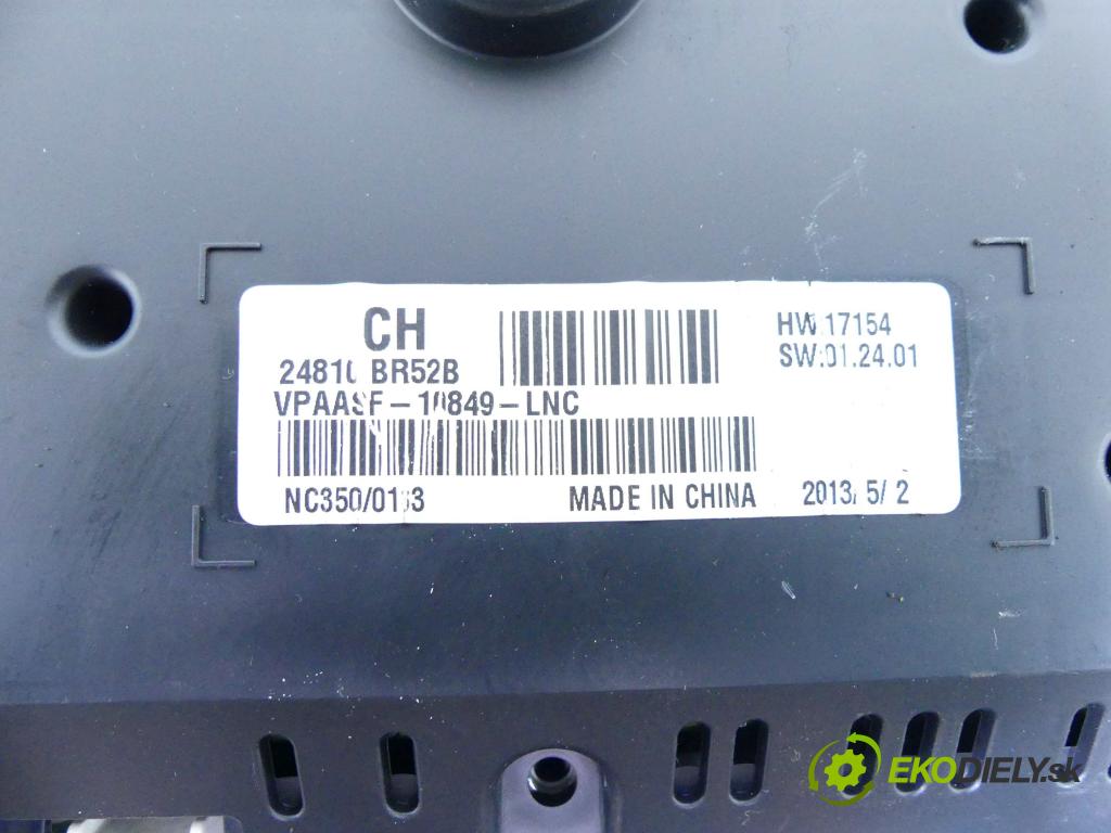 Nissan Qashqai I J10 2006-2013 1.6 dci 131 HP manual 96 kW 1598 cm3 5- prístrojovka/ budíky 24810BR52B (Prístrojové dosky, displeje)