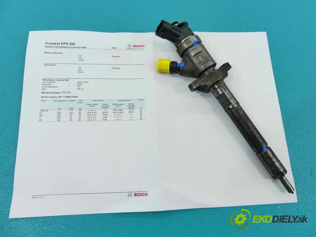 Ford Focus Mk2 2004-2011 1.6 tdci 90 HP manual 66 kW 1560 cm3 5- vstrek 0445110353 (Vstrekovače)