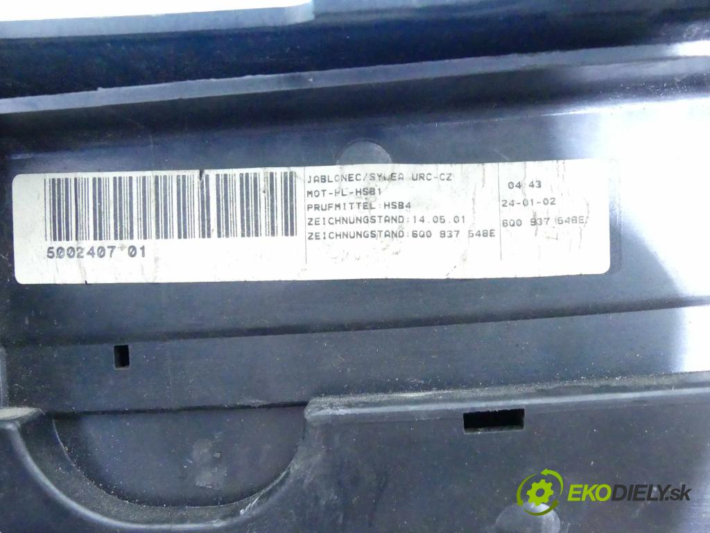 Vw Polo IV 9N 2001-2009 1.4 16V 75 hp manual 55 kW 1390 cm3 5- skříňka pojistková 6Q0937550 (Pojistkové skříňky)