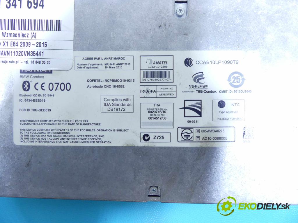 Bmw X1 E84 2009-2015 2.0d 136 HP manual 100 kW 1995 cm3 5- Zesilovač: 9257160-01 (Zosilňovače)