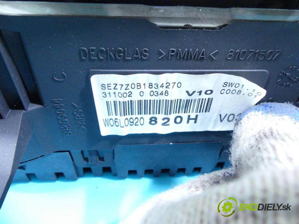 Seat Ibiza III 6L 2002-2008 1.4 16V 101 HP manual 74 kW 1390 cm3 3- prístrojovka/ budíky 6L0920820H (Prístrojové dosky, displeje)