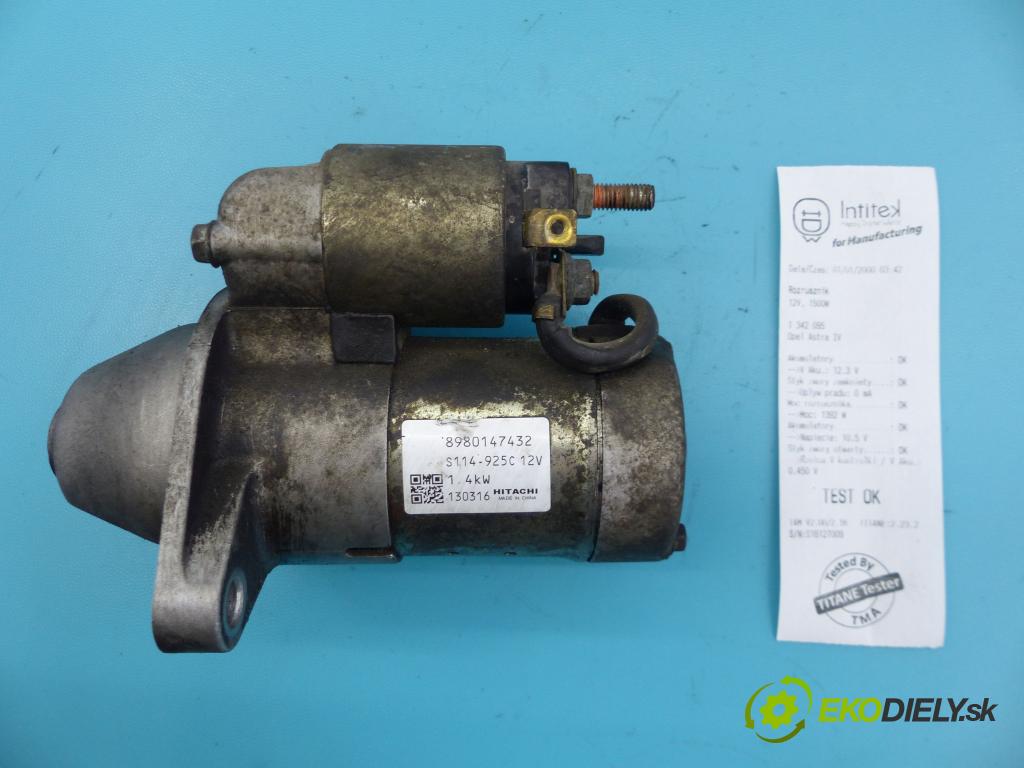 Opel Astra IV 2009-2015 1.7 cdti 110 HP manual 81 kW 1686 cm3 4- štartér 8980147432 (Štartéry)