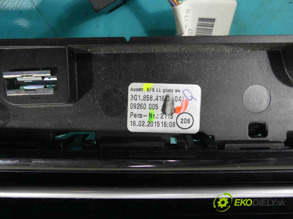 Vw Passat B8 2014 - 2.0 tdi 150 HP manual 110 kW 1968 cm3 5- Mřížka: kúrenia stredová 3G0919204C (Mriežky kúrenia (fukáre))