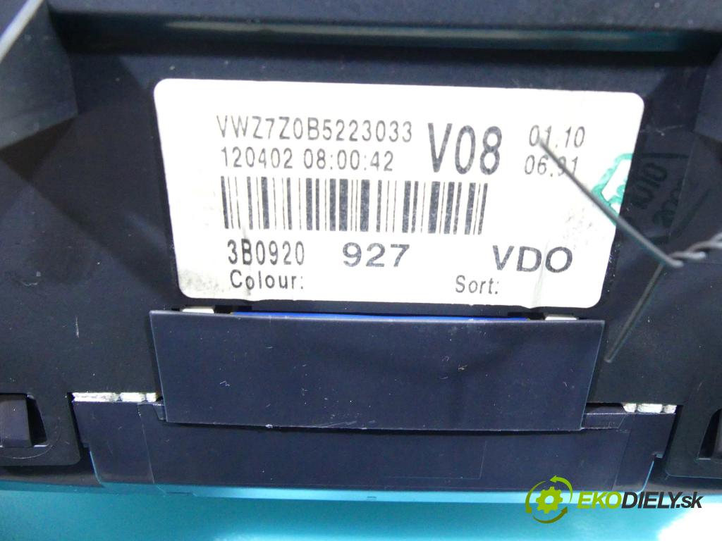 Vw Passat B5 1995-2005 2.0 20V 131 HP manual 96 kW 1999 cm3 4- prístrojovka/ budíky 110080198/005 (Prístrojové dosky, displeje)