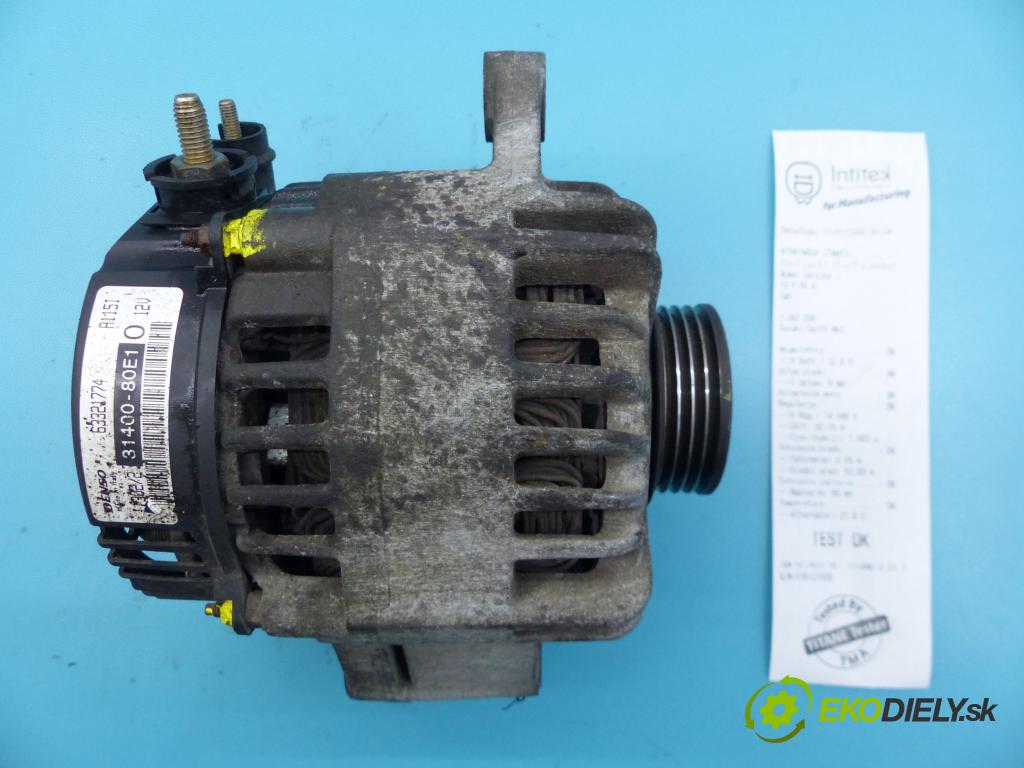 Suzuki Swift Mk5 1989-2004 1.0 53KM manual 39 kW 993 cm3 3- Alternator 31400-80E1 (Alternátory)