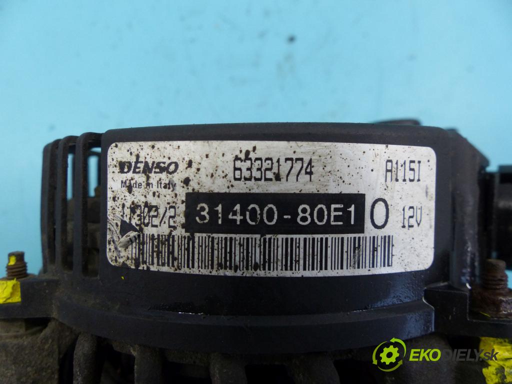 Suzuki Swift Mk5 1989-2004 1.0 53KM manual 39 kW 993 cm3 3- Alternator 31400-80E1 (Alternátory)